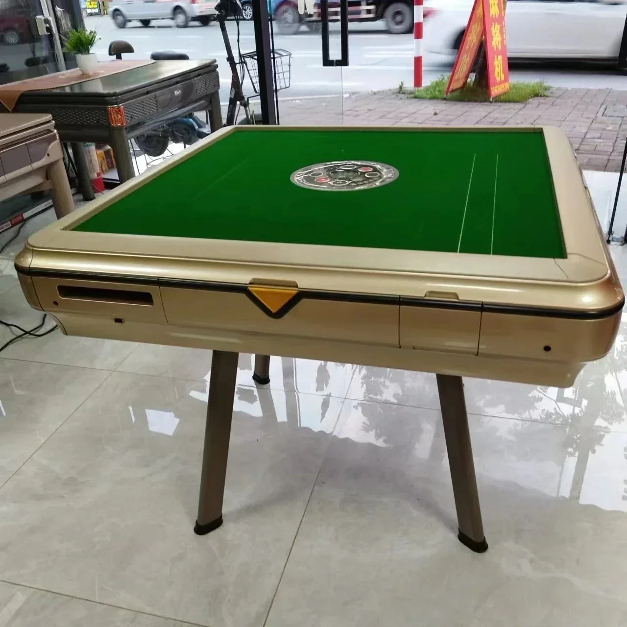 Automatic Mahjong Table Metal Folding Mahjong Table with wheels Silent Automatic Mahjong Table