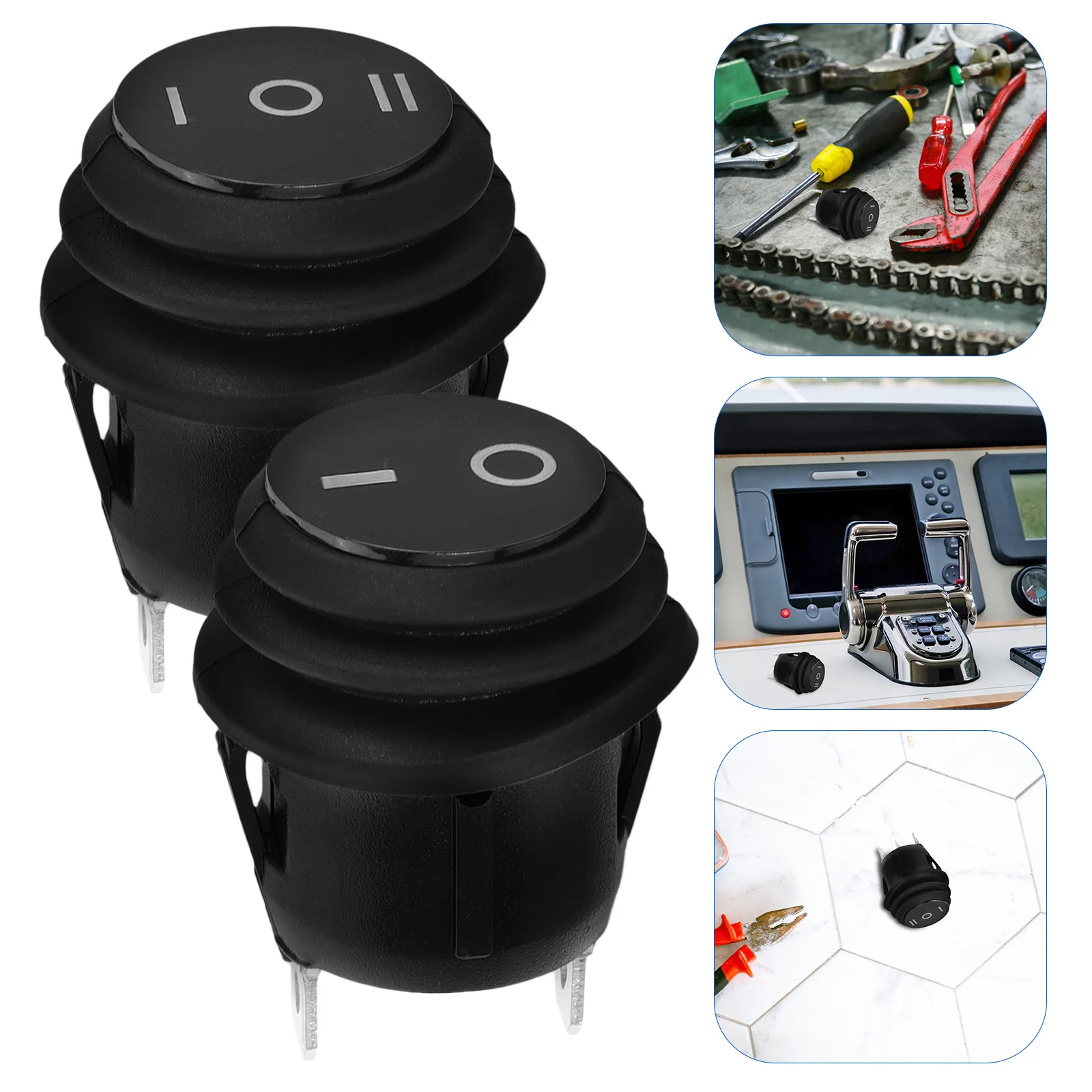 

10pcs Heavy Duty Waterproof Toggle On/Off Automotive Boat Marine Electrical Rocker Switch 2 Pin 3 Position Replacement For