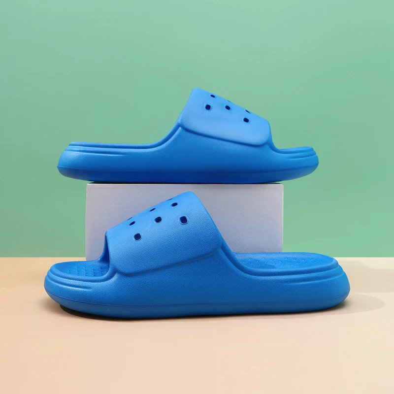 Thick Sole Cloud Slides for Children Breathable EVA Slippers with Holes Open Toe Sandals Boy Girls Indoor Outdoor Beach Casual