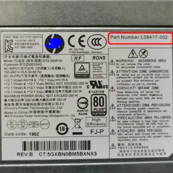 STOCK L08417-002 Power Supply For HP ProDesk 400 600 800 G3 G4 250W D16-250P1A PCH022 FULLY GOOD CONDITIONS 90 DAYS WARRANTY
