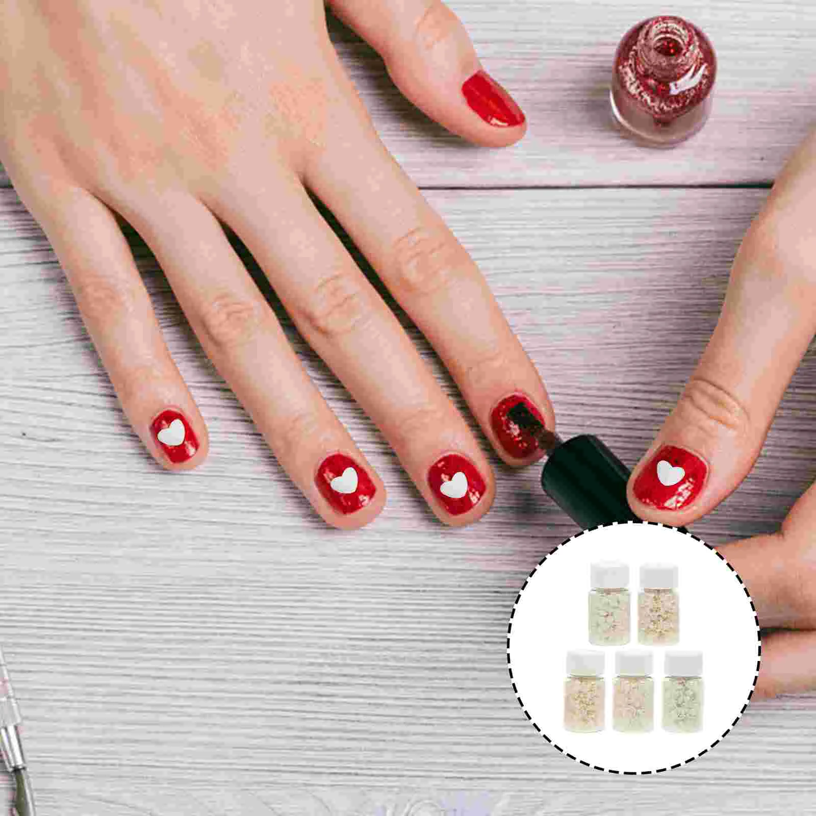 5 Bottles Nail Stickers DIY Material Decor Fingernail Decoration Manicure Patch