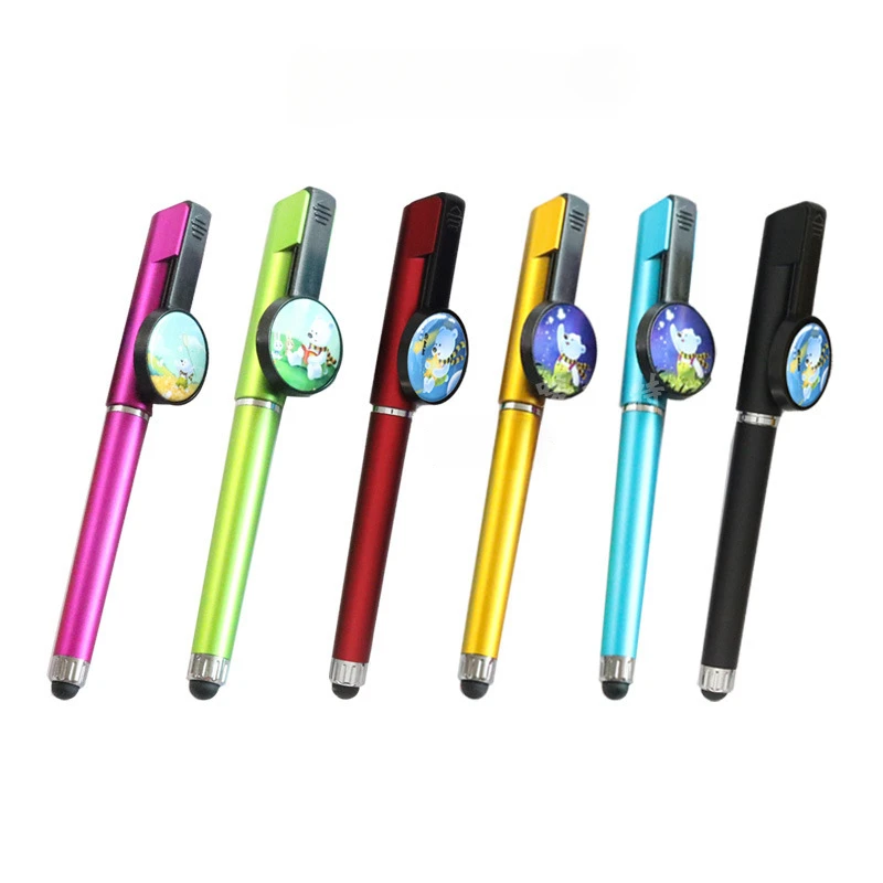 25mm 50pcs Blank Pens with Consumables Badge Tinplate Advertising Gel Pen Touch Screen and Mobile Phone Holder Gift Pen