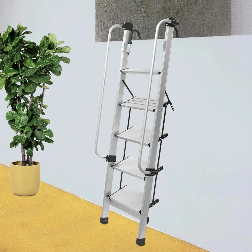 Алюминиевая односторонняя лестница, прочная и легкая, идеально подходит для промышленного и жилого использования.