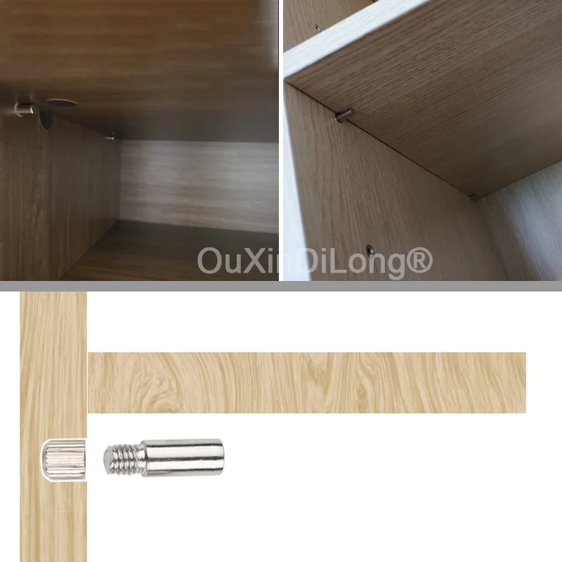 100PCS Iron Chrome Shelf Bracket Wardrobe Layering Shelf Support Peg Bracket Wooden Partition Fixed Corner Code Hardware GF955