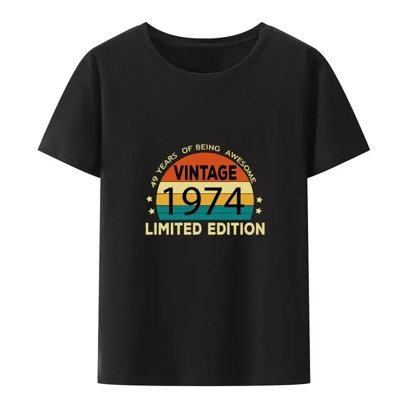 2024 Vintage 49th Birthday 1974 Limited Edition T-Shirt for Women The Best Year Old Gifts Streetwear Graphic Tees Female Tops