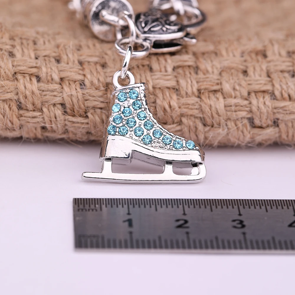 My Shape Skating Shoes Pendant Bracelets for Women Ice Skater Bracelet Sports Figure Skating Crystal Jewelry Gifts Skate Lover