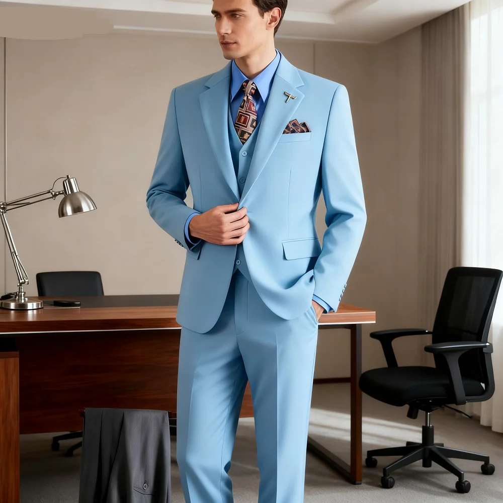 

Мужской профессиональный деловой костюм с жилетом и брюками для свадебной официальной одежды