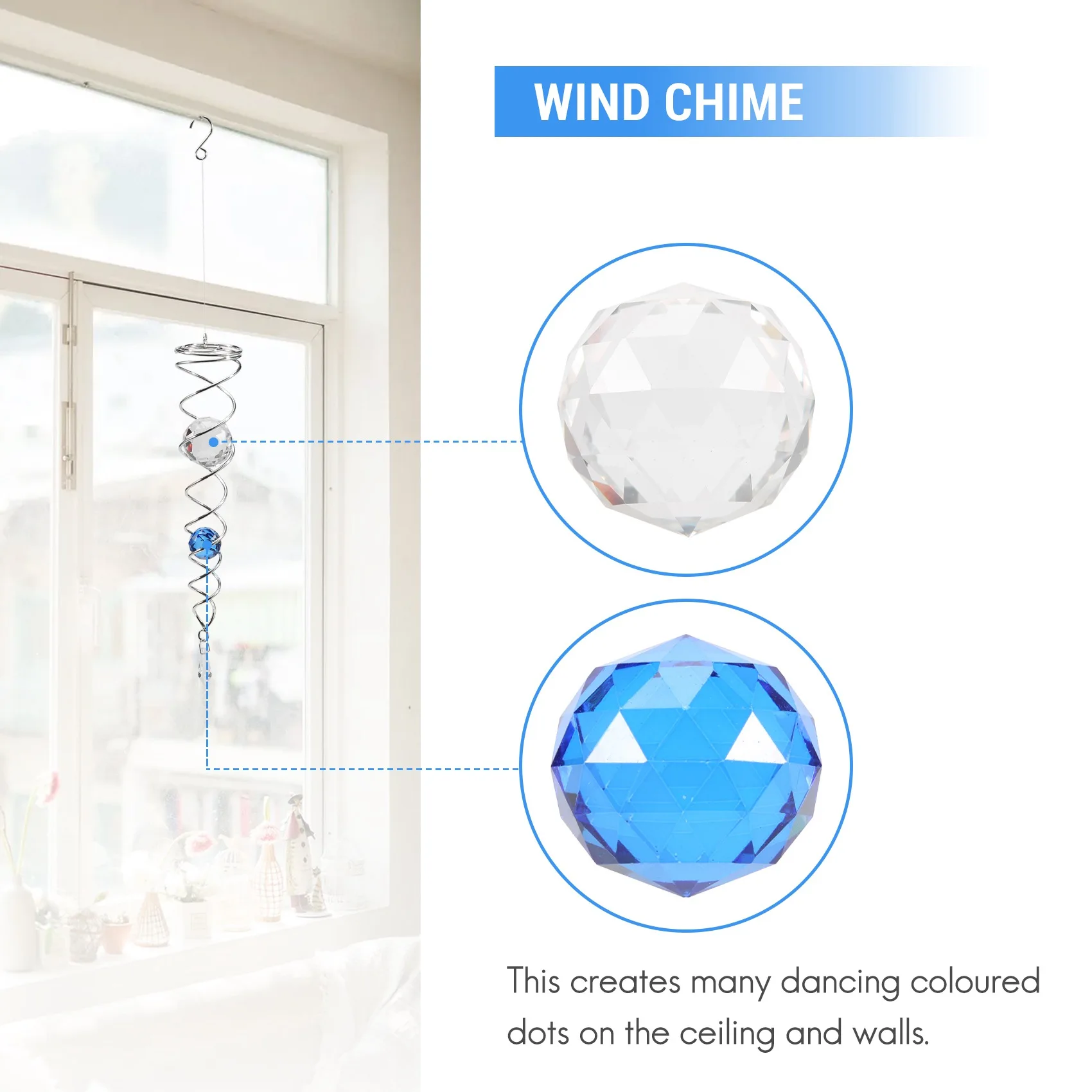 

2525- Колокольчик ветра, ветряная мельница, хрустальная металлическая проволока, хрустальный шар, колокольчик, спиральный хвост для наружного украшения сада