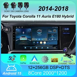 Car Radio Android 15 For Toyota Corolla 11 Auris E180 Hybrid 2014-2018 Multimedia Player Carplay GPS Stereo No 2Din DVD