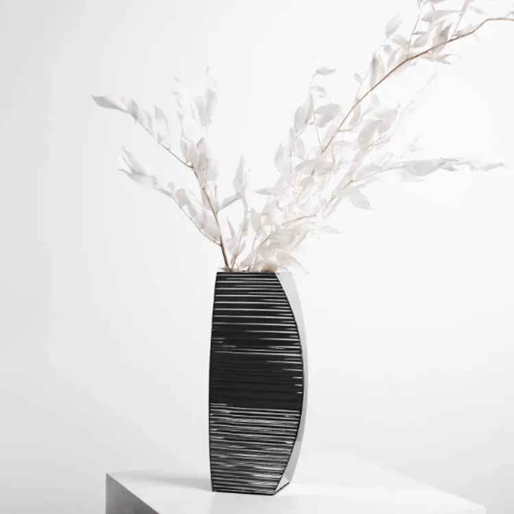 Modern simple silver electroplated stainless steel metal flower ware model room sales office dried flower flower insert home