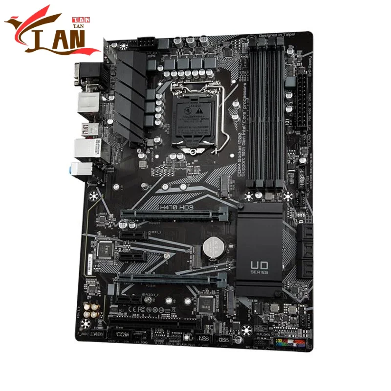 Para placa base H470 HD3 128GB HDMI M.2 LGA 1200 DDR4 ATX H470 placa base 100% probado completamente funciona Tan