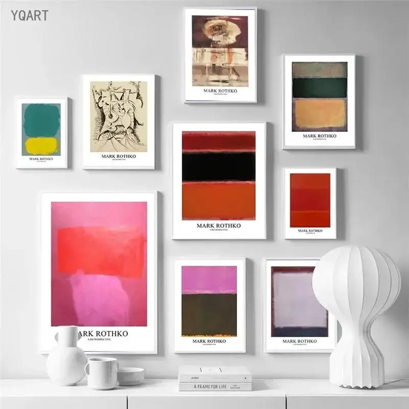 Modern Minimalist Mark Rothko Color Block Wall Art  Colorful HD Poster Print for Home Bedroom Living Room Decor