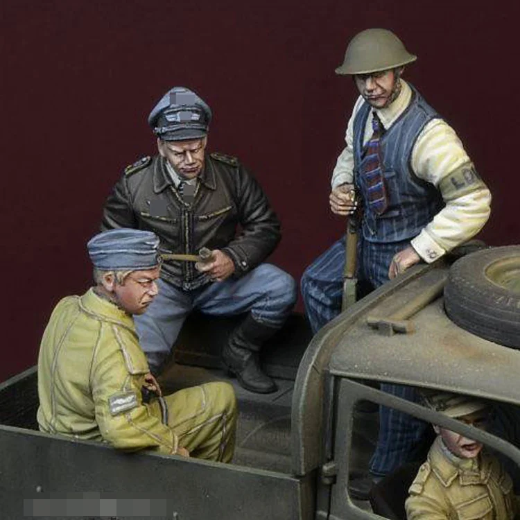 Modelo de figura de resina fundida a escala 1/35, sin Coche, sin pintar, envío gratis