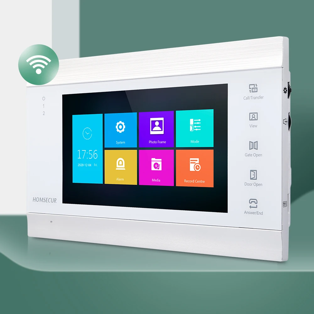 HOMSECUR BM705WF-W WIFI Indoor Monitor For HDK 1080P Video Doorbell Intercom System