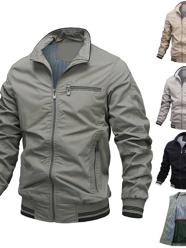 

Busin Casual Purecolor Мужская майка с воротником-стойкой Свободная длинная хлопковая верхняя одежда све для повседневной носки без зарегистрированного бренда