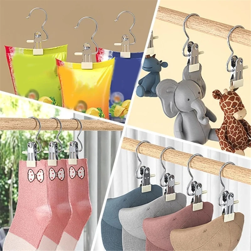 20Pcs Multi-use Boot Hanger Clips Laundry Hooks Hanging Clips Clothes Pins Closet Hanger Clamps Hat Socks Towel Clips for Closet