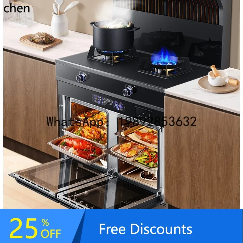 AB  household frequency conversion steam oven disinfection cinet gas stove one electricity and one ceramic pure electricity
