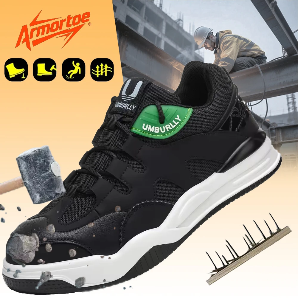 

ArmorToe Steel Head Four Seasons Models Anti-smash Anti-stabbing Safety Shoes Shockproof Non-slip Work Shoes #Armor2731