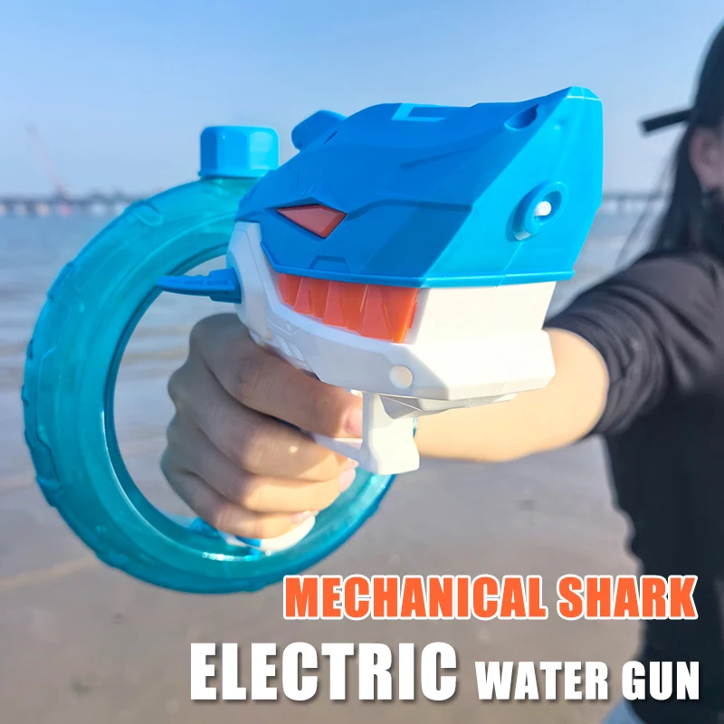 Pistole ad acqua estive Giocattolo da gioco Pistola ad acqua elettrica completamente automatica con fuoco continuo Watergun Shark Pistola a spruzzo d'acqua di grande capacità