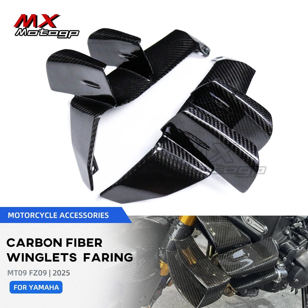 

MT09 2024 2025 Carbon Fiber Winglets Radiator Side Panels Fairing For YAMAHA MT09 FZ09 Motorcycle Parts Fixed Wing Protector