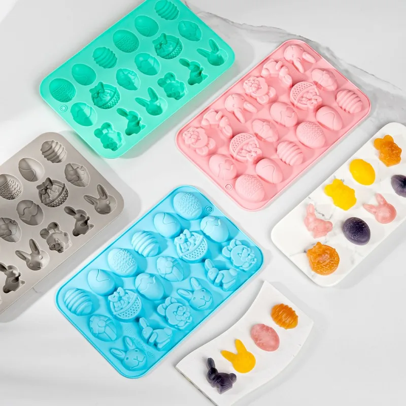 New Easter Silicone Mold Durable Diy Bunny Handmade Wholesale Newest Baking Dish Party Mini Easter Bunny Design Diy Mold Baking
