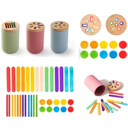 Baby Montessori Toys Rainbow Color Sorting Fine Motor Toy Shape Matching Sensory Toys Early Educational Puzzle Toys For Toddlers