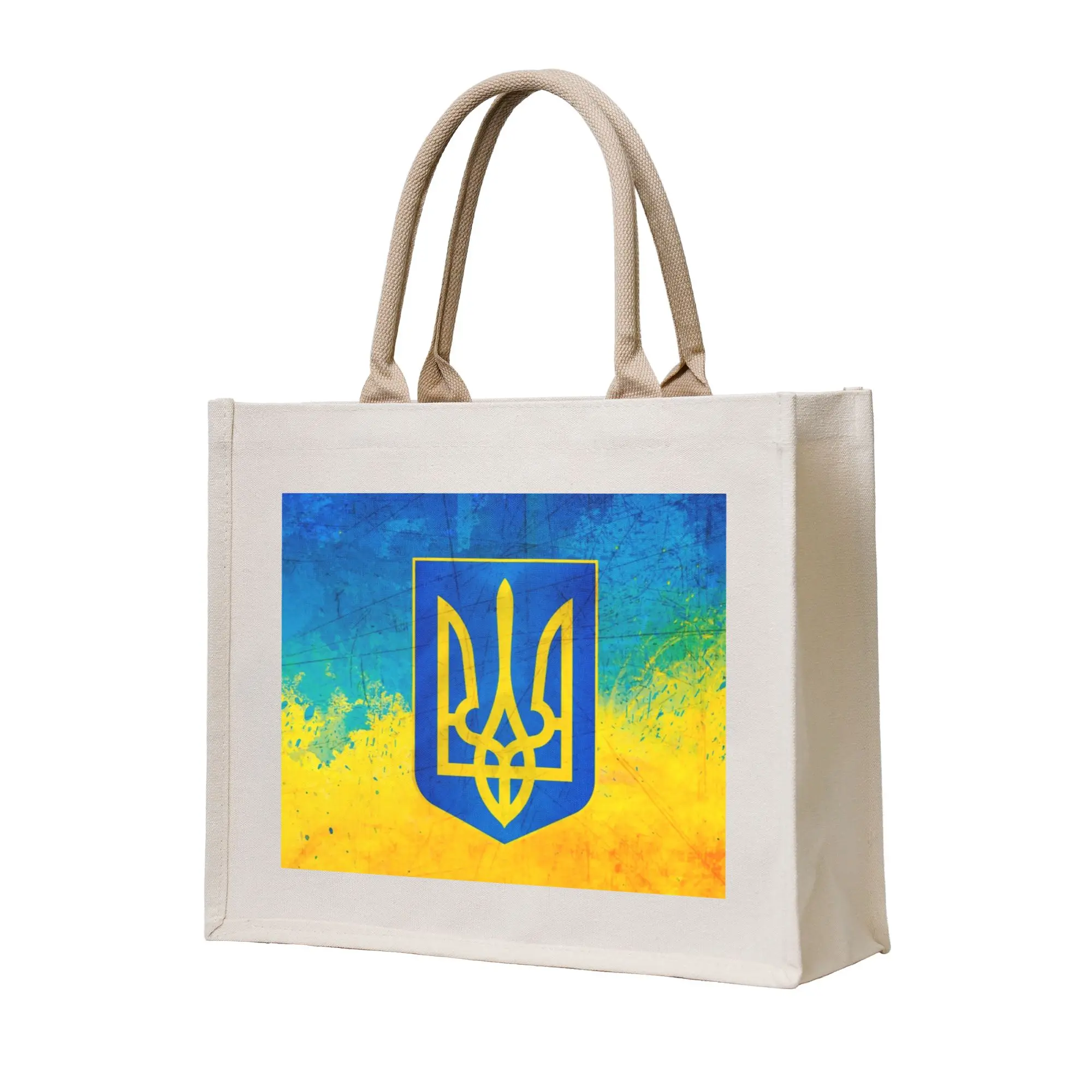 

Сумки для покупок с украинским флагом, женские портативные сумки-шопперы большой вместимости с гербом Украины