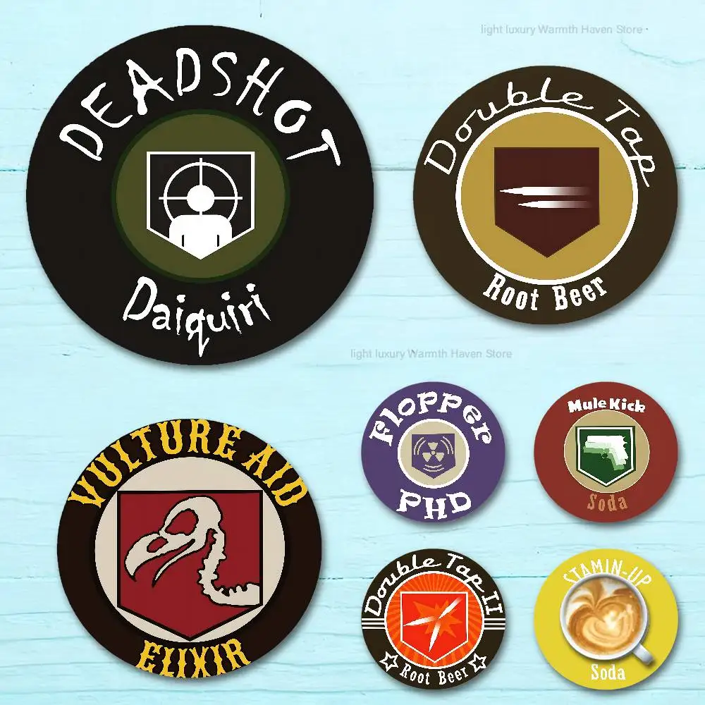 

J-Juggernog Revive Speed Soda Logo Round Anime Wooden Coasters DIY Decorations Birthday Valentine Gifts