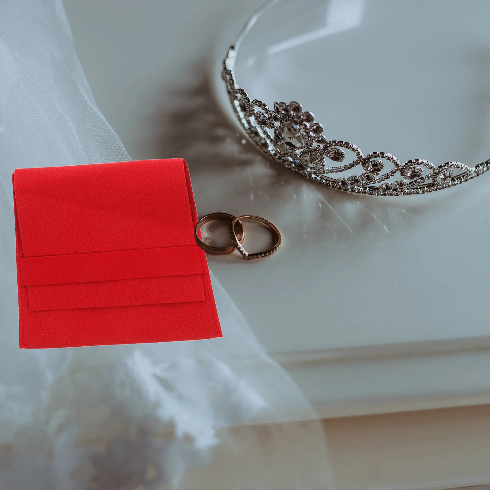 

2Pcs Small Jewelry Travel Pouch Organized Storage for Rings Necklaces Earrings Handbag Compact Protective Pouch Lightweight