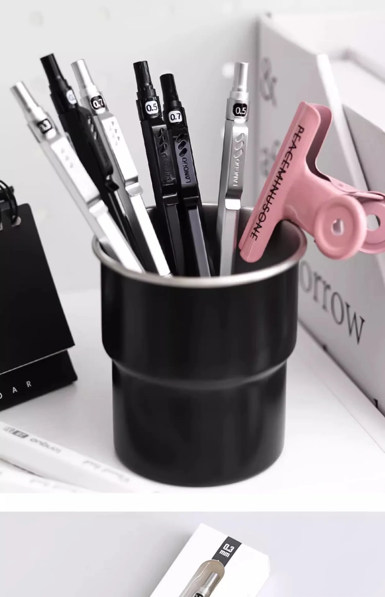 قلم رصاص ميكانيكي معدني ممتاز 0.7 مم أقلام رسم فنية للكتابة للوازم المكتبية المدرسية جودة عالية