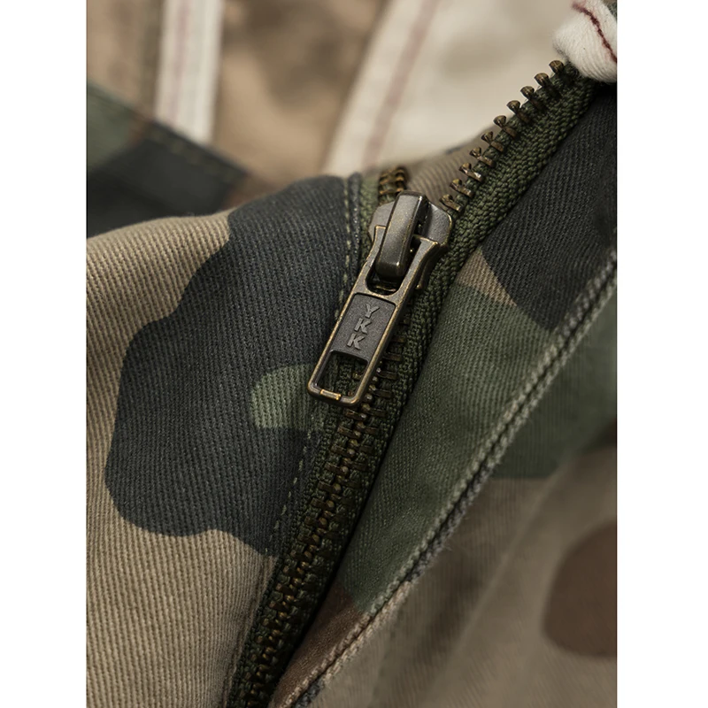 Heavyweight summer 100% cotton camouflage men workwear half pants American loose straight casual pocket washed cargo shorts