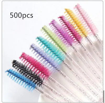 Disposable Crystal Eyelash Brush Comb 500Pcs/pack Eye Lashes Extension Mascara Wands Makeup Professional Beauty Tool