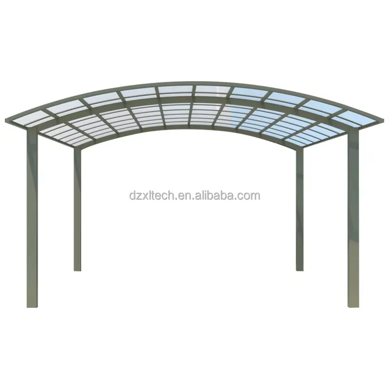 تخصيص عالية الجودة في الهواء الطلق سبائك الألومنيوم PC Carport دائم المعادن البناء المرآب الإطار قسط الستائر مواقف السيارات