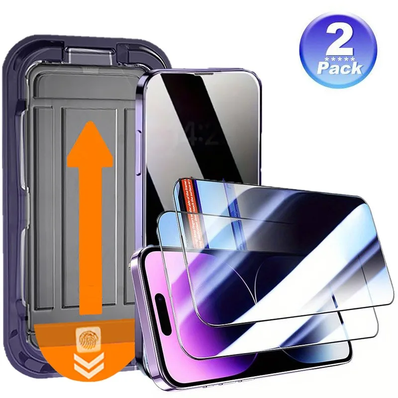 

2Pcs Screen Protectors For IPhone 11 12 13 Pro Max 15 16 Pro Plus X X RAutomatic Dust Removal Anti-Scratch One-Click Application