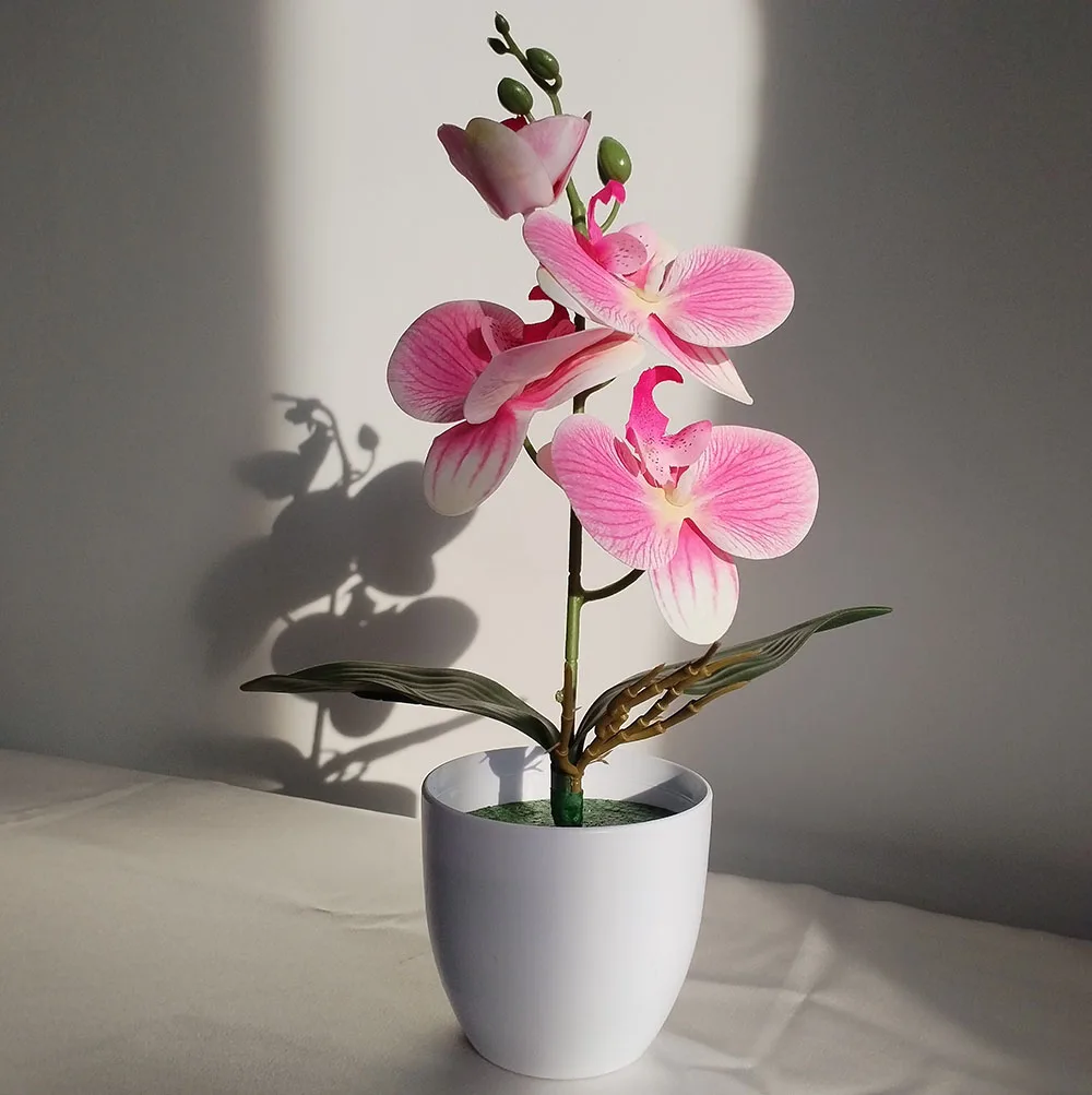 Bonsai Simulierte Schmetterling Orchidee Künstliche Topfpflanze Schreibtisch Esstisch Home Office Vase Hochzeit Hause Raum Dekoration Geschenk – Detail 14