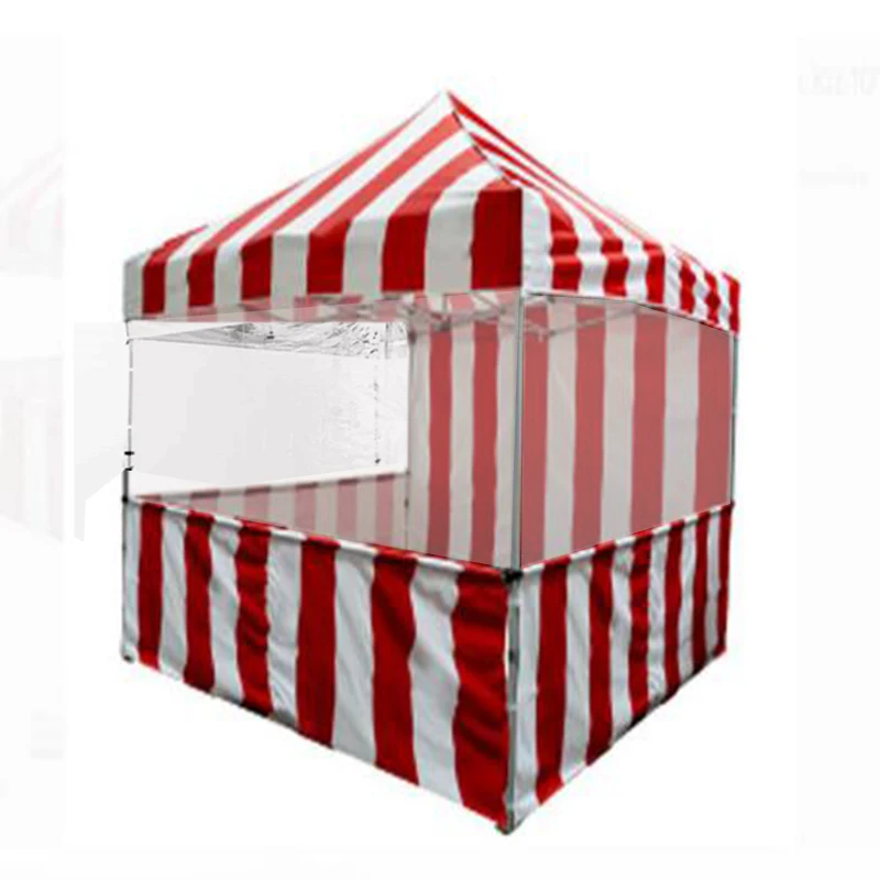 Custom 10x10 Ft. 3x3 M Mini Red White Stripe Carnival Promotion Tent With Clear Wall