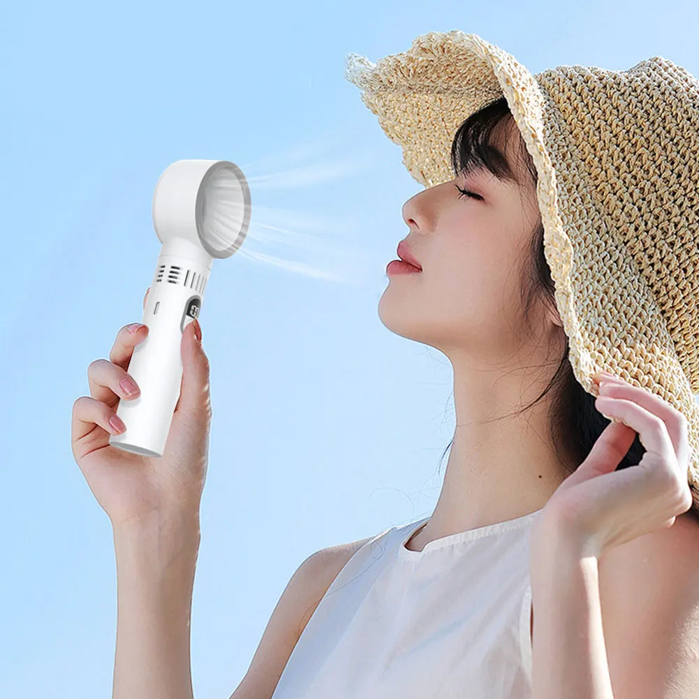 Bladeless Handheld Fan With Digital Display Digital Display Personal-Cooling Device For Adult Kids