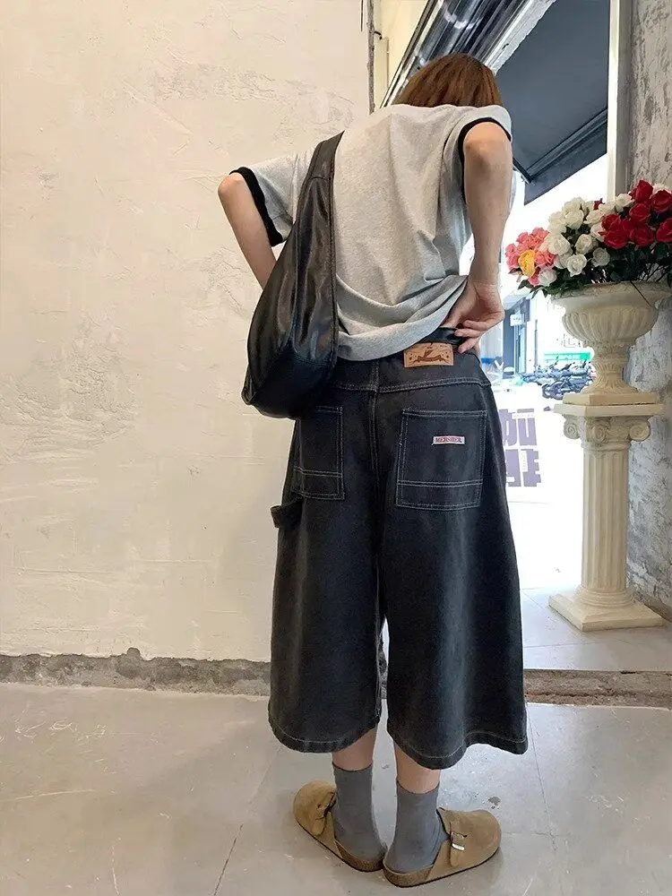 

Высокая талия, широкие брюки, семь футов, американские винтажные джинсовые джинсы с талией, женские летние универсальные свободные утягивающие прямые джинсы с высокой талией...