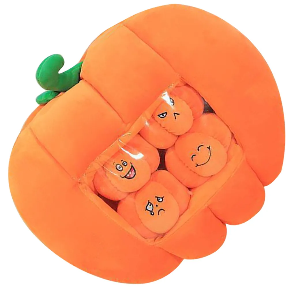 

Visible Pumpkin Pillow Cute Cartoon Halloween Decoration Soft Hugging Sleeping Pillow Small Size Christmas Gift Home Room Decor