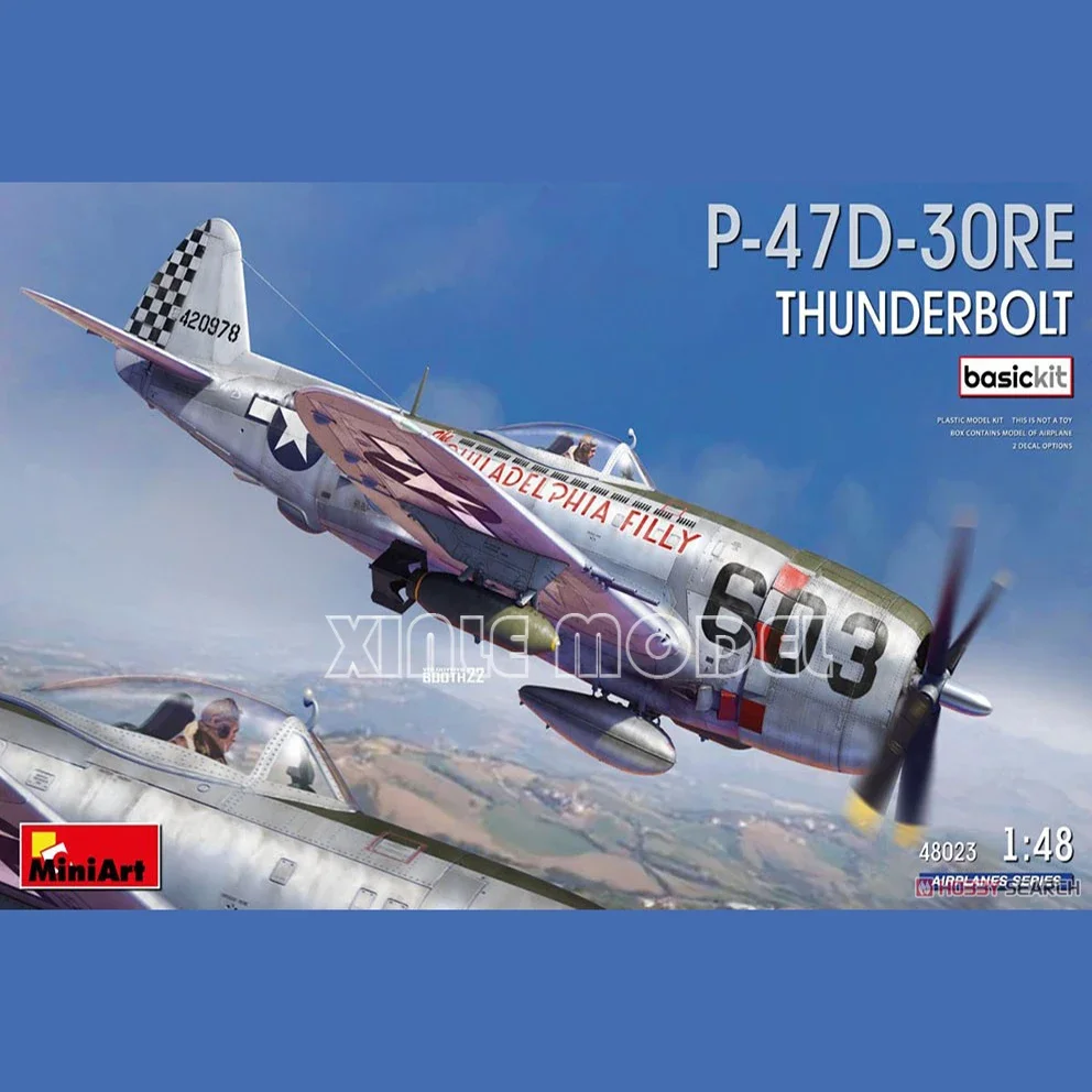 

Комплект пластиковых собранных моделей самолетов MiniArt 48023 P-47D-30RE Thunderbolt, истребитель 1/48