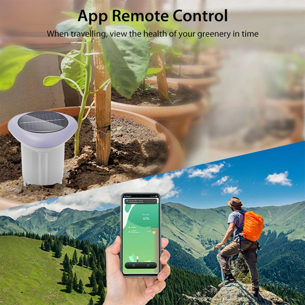 Tuya Smart Zigbee Soil Sensor Planting Temperature and Humidity Meter IP66 Wireless Soil Tester turf Gardening