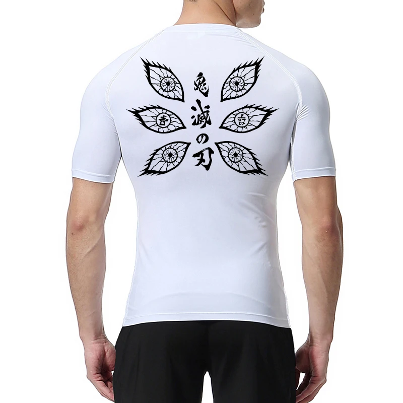 Graphic Print Compression Shirt for Men Gym Workout Running T-Shirt Tees Tops Athletic Quick Dry Undershirt Baselayer Activewear