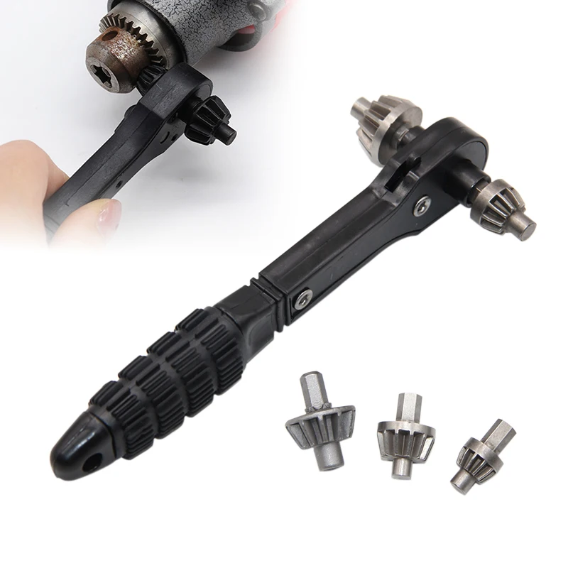 Schwarzer H-förmiger Bohrfutterschlüssel mit Ratsche 2-in-1 Multifunktional 1,5-16mm Handwerkzeug für Heimwerker – Detail 10