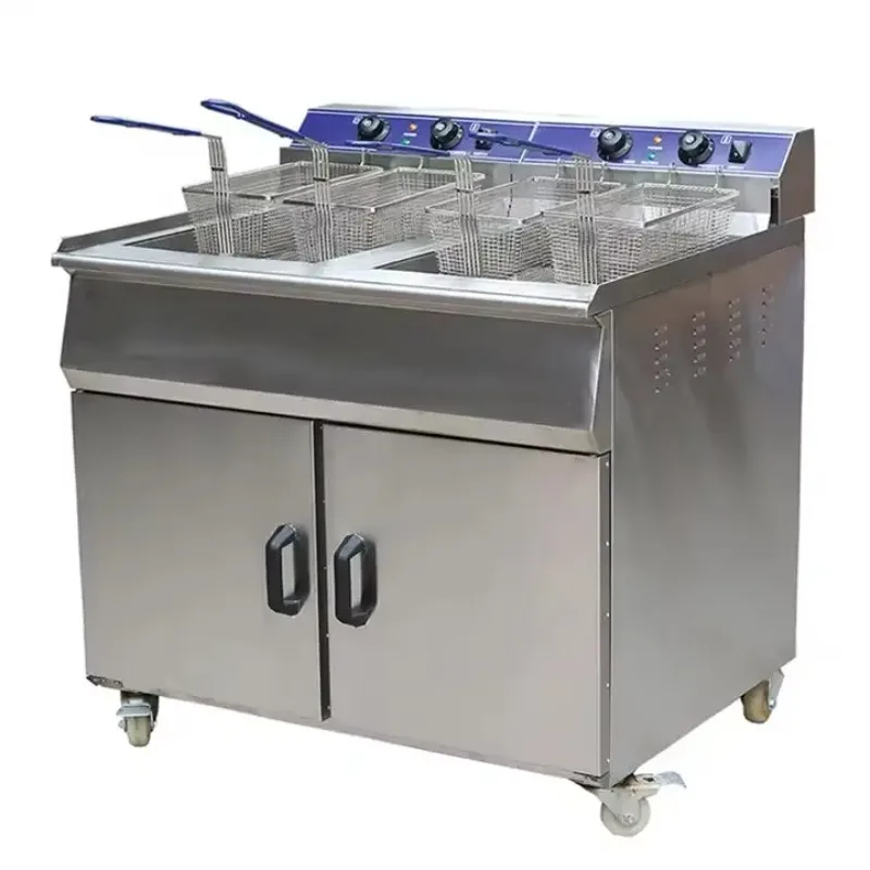 

96L Two-Can Commercial Chicken Fryer with Electric Stand