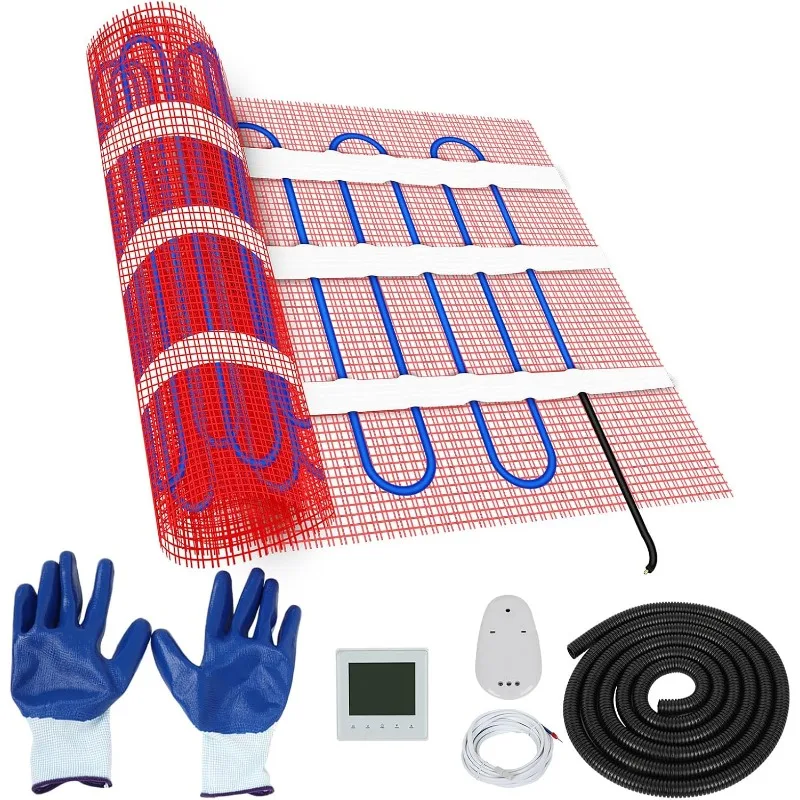 65 Sqft Heating Mat, 720W 120V Electric Radiant Floor Heating System with WiFi Controlled Thermostatic Tloor Sensor and Cable