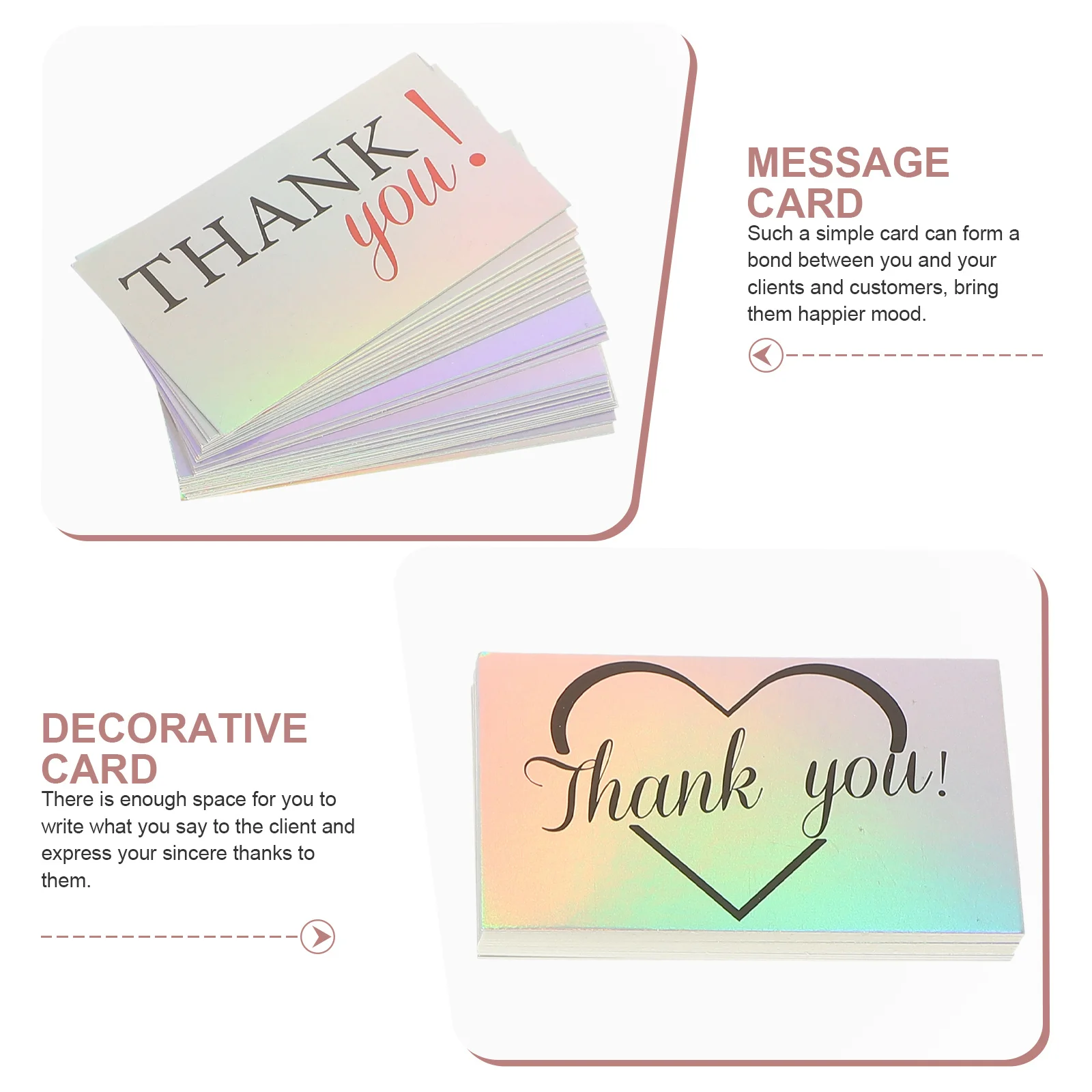 120 Stuks Laser Dank U Kaarten Beschrijfbare Achterkant Dank U Notities Voor Klanten Zakelijke Klant Bonding Happy Mood