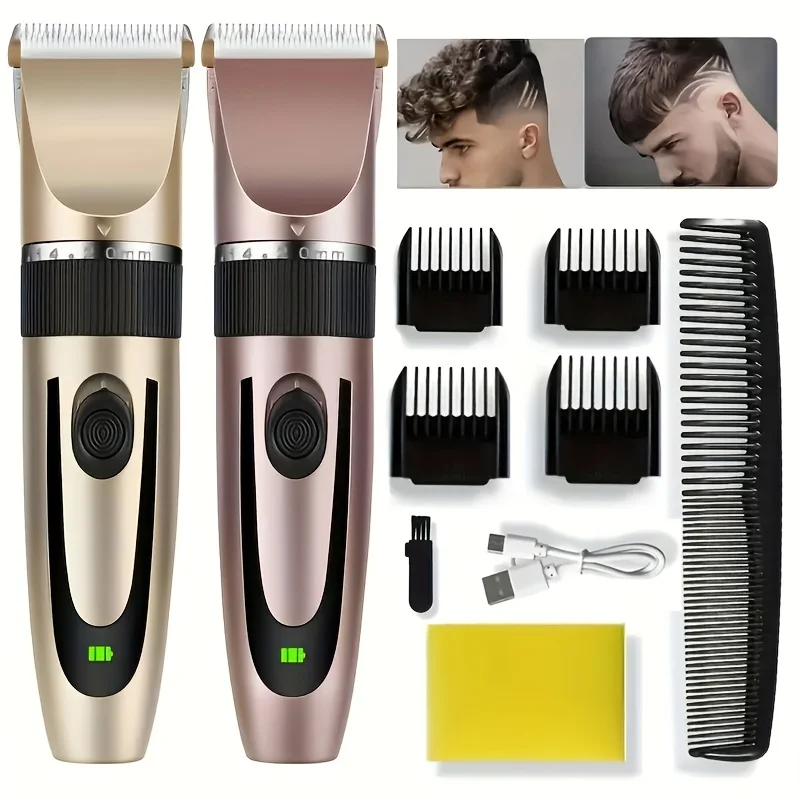 Professional  Hair Cutting Machine Men's Vintage Hair Clipper Rechargeable Shaver Trimmer Barber Salon Tools