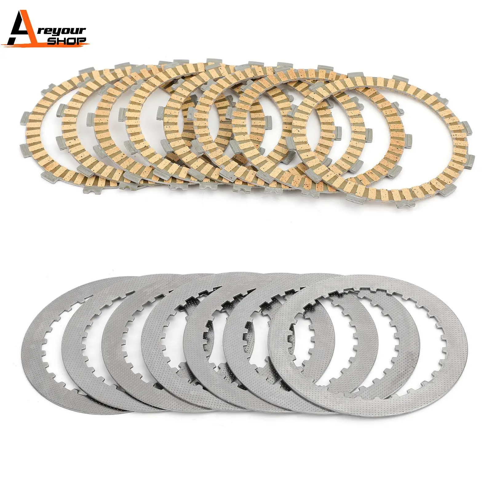 Areyourshop for Honda CRF450R 2002-2008 CRF450X 2005-2017 CRF 450 XRL Clutch Kit Steel & Friction Plates 22201-MEB-670