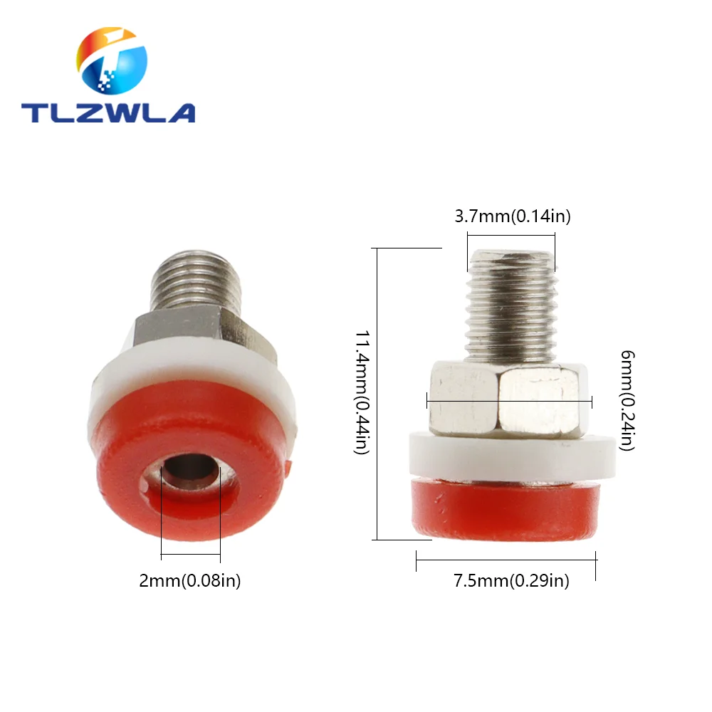 5PCS 2MM Banana Socket Binding Post Nut Banana Plug Jack Electrical Connector Terminal Test Hole DIY Parts