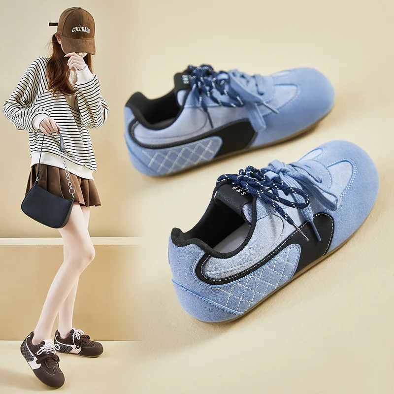 

Women's Retro Sneakers Thick Sole Casual Shoes for Spring 2025 Student Girl Trendy White Trainers